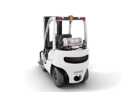 Silver Industrial Forklift model pack Low-poly 3D model