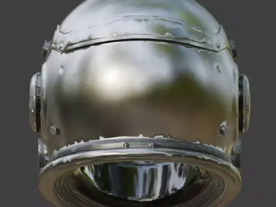 Futuristic Astronaut Explorer Helmet 3D Model Low-poly 3D model