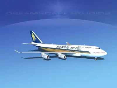 Boeing 747-400 Singapore Airlines 3D model