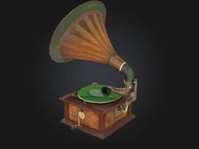 Gramophone Charm  Vintage Elegance in Sound and Style 3D model