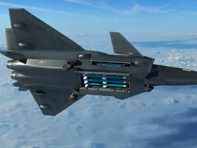 Chinese fighter J20 Low-poly 3D model