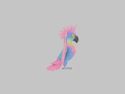 Psychedelic Trippy Bird Low-poly 3D model