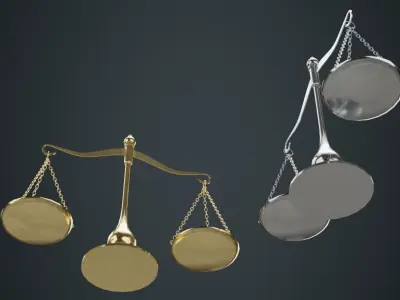 Balance Scale 1A Low-poly 3D model
