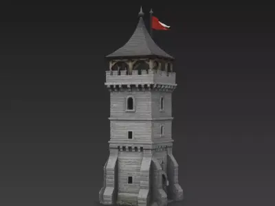 Medieval Stone Watchtower  Realistic Photogrammetry 3D Model 3D model