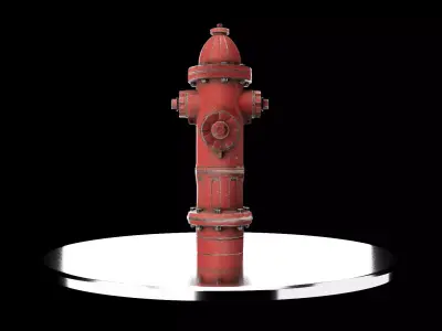 Urban Fire Hydrant Low-poly 3D model
