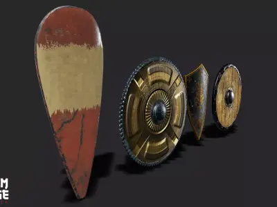 Shield Pack Low-poly 3D model