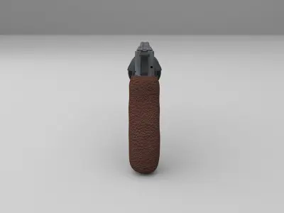 revolver Low-poly 3D model 10