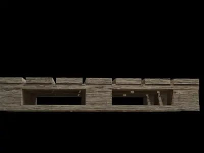 Wooden Pallet Low-poly 3D model 7