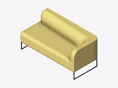 Furniture - Sofa - Contemporary - Line - Corner - Left Low-poly 3D model