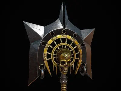 Cursed Battle Axe Low-poly 3D model