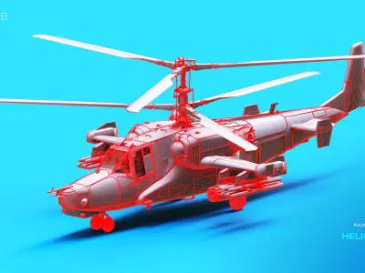Kamov Ka-52 attack helicopter 3D model