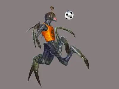 Alien Football Player Free 3D model