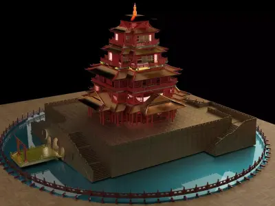 Chinese ancient house  3D model 3