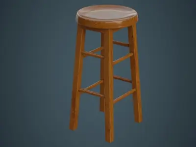 Stool 2A Low-poly 3D model