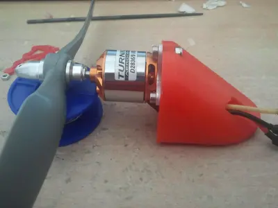 pusher propeller mount for flying wing aerodynamic hollow shell 3D print model