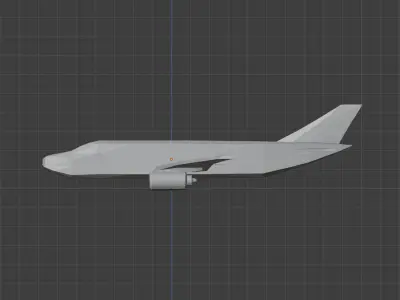 Low poly Boeing 767 plane Free low-poly 3D model