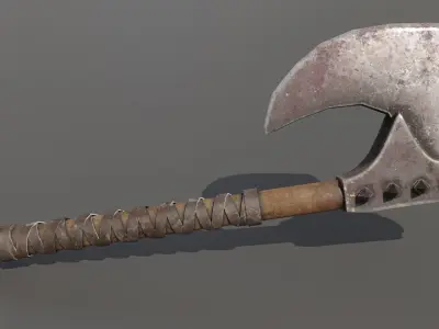 Orc War Axe Low-poly 3D model