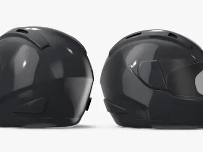  Street Riding Helmet With Visor Black 