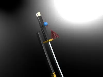 Katana samurai sword Low-poly 3D model