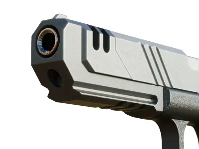 Stylized Cyberpunk Pistol PBR Low-poly 3D model
