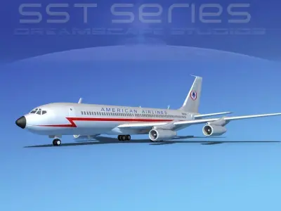 Boeing 707-320 SS American Airlines 3D model