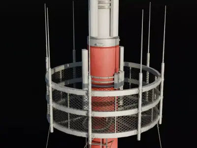 Antenna Large Industrial - Parabolic Roof Unit - Type C Low-poly 3D model