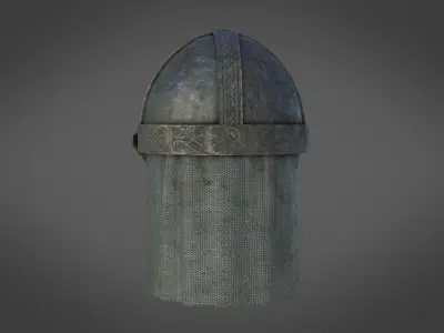 PBR viking helmet Low-poly 3D model