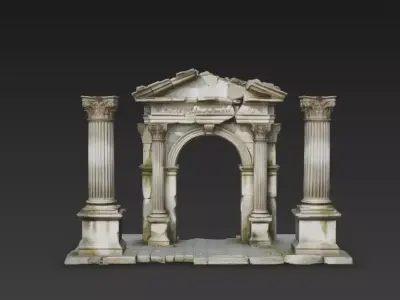 Ancient Roman Arch Ruins  Corinthian  3D model