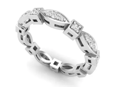 AV 696 Antique Style Diamond Eternity Ring Band 3D print model purchase