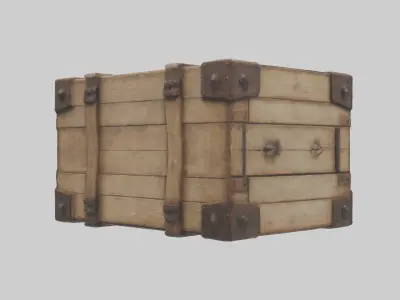 Aged Wooden Box Model Low-poly 3D model