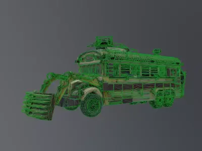 Post-Apocalyptic  Bus   Free 3D model