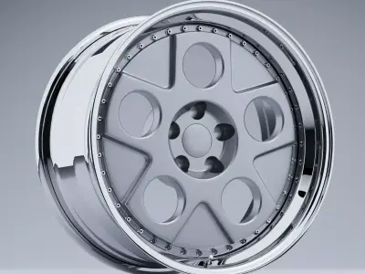 HRE 454 3 Piece Wheels Low-poly 3D model