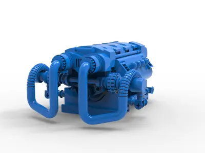 TwinTurbo Engine 3D print model