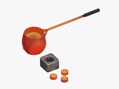 Melting Points of Metals 3D Model Low-poly 3D model