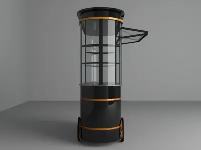 Push Cart on Wheels 3D model