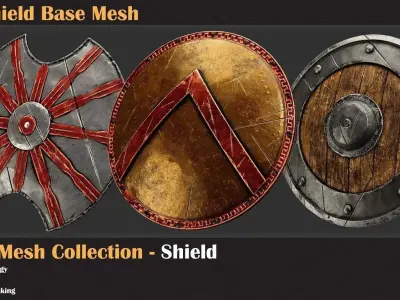 50 Shield Base Mesh - VOL 03  3D model