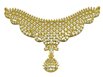 Antique Diamond Attractive Mangalsutra 3D print model