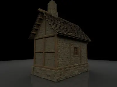 Detailed Medieval Building 6 Low-poly 3D model