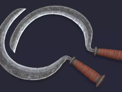 Sickle pair of swords Low-poly 3D model