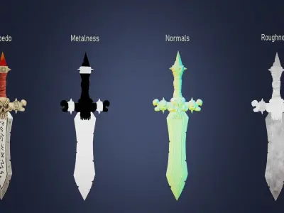 Stylized dagger Low-poly 3D model