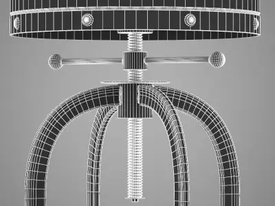 Industrial Vintage Bar Stool Black 3D model