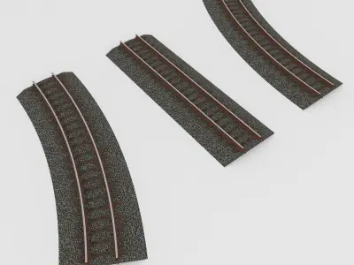 Railroad Tracks Tileable 3D model
