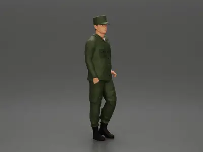 Harry Morgan leaning on the truck talking in the MASH series 3D print model