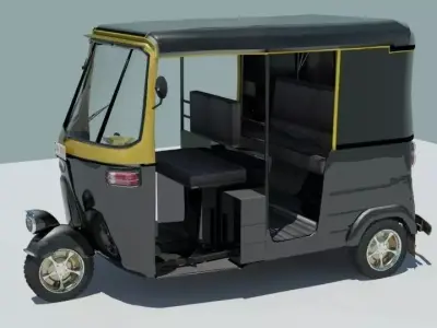 Indina auto rickshaw black 3D model