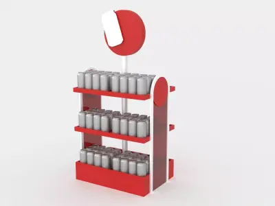 SMALL SODA CAN STAND DISPLAY Low-poly 3D model