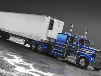 Kenworth W900 A 1981 Fridge Trailer 3D model
