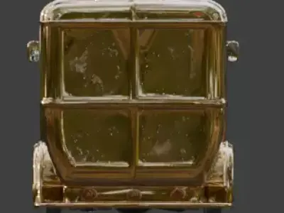 Stylized 3D Steampunk Medical Ambulance Low-poly 3D model