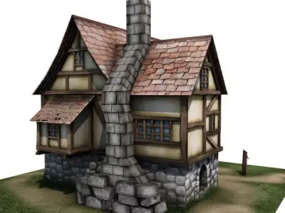 Medieval Building 03 Townhouse Low-poly 3D model