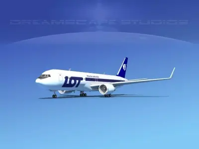 Boeing 767-300 LOT Polish 3D model
