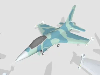 F-16 plane Low-poly 3D model